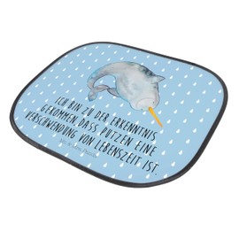 Mr. & Mrs. Panda Car Family Car Sun Shade Narwal with Saying Blue Pastel