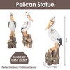 Pelican Statue – 24" Tall White Coastal Bird Sculpture on