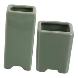 Abaodam 2pcs Rectangular Cactus Pots for Indoor Succulents Stylish Tabletop Decoration for Home and Office Spaces