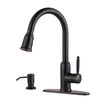 Bronze Kitchen Faucet with Soap Dispenser, WOWOW Stainless Steel Kitchen