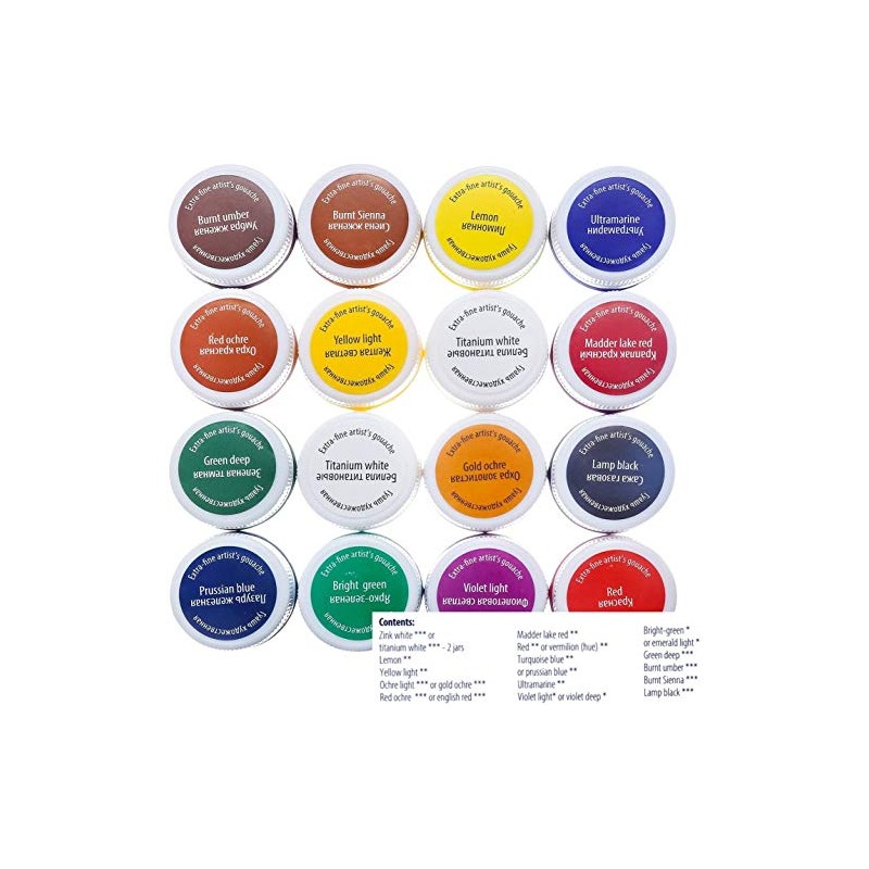 'Professional Gouache Paint Set – 16 x 20 ml Pots