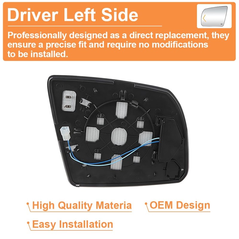 Senzeal Driver Side Heated Mirror Glass Replacement with Turn Signal