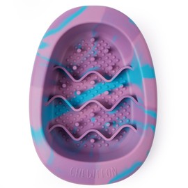 CHEWFFON Interactive Dog Lick Bowl, BPA-Free Silicone Dog Slow Feeder Bowl with Suction Cups, Non Slip Food Bowl for Dogs and Cats, Reduces Boredom and Anxiety, Dishwasher Safe, Blueberry Small