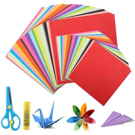 YSTrillion 400 Sheets of Origami Paper, 20 x 20 cm and 15 x 15 cm, Double-Sided Origami Paper, Colourful Craft Paper for Children, Adults, DIY Arts and Crafts Projects