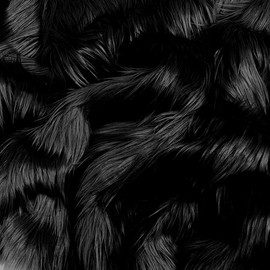 GreatRise 25 x 25 cm Square Faux Fur Fabric Material Shaggy Faux Fur Fabric Cuts Plush Sew-On Patches Fabric for Clothes Rugs Patches Sofa Blankets Seat Cushion Black Pack of 2