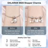 DALARAN 925 Sterling Silver 4pcs Sliver Gold Charm Stopper Spacer
