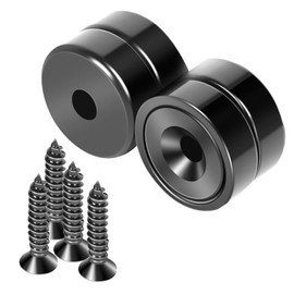 Neosmuk 20mm Diameter Magnets Ideal for Wooden Wall, Whiteboard, Door, Home, Kitchen, Office (Black, Pack of 4)