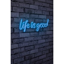 Life is Good Neon Sign, Life is Good Led Neon Blue Light Life is Good Wall Décor for Bedroom Gaming Room Living Room Office Cafe Bar Christmas Wedding Party
