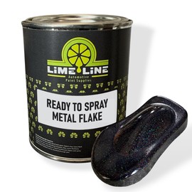 LiME LiNE Black Rainbow Iridescent Metal Flake Automotive Basecoat- No Reducer Needed, Ready to Spray (1 Quart)
