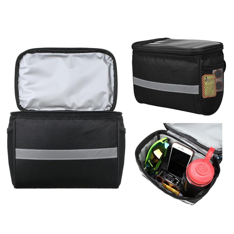 Nicear Bicycle Handlebar Cooler Bag - Waterproof, Reflective Strip &