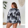 Halcurt Womens Plus Size Long Sleeve Rash Guard Swim Top
