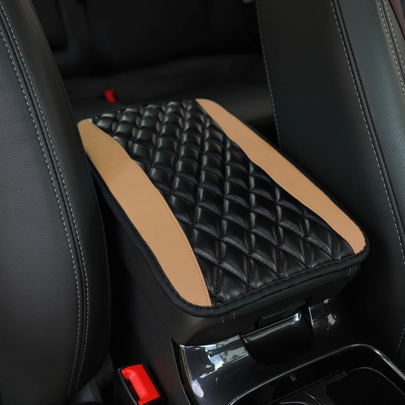 Car Armrest Cushion for Center Console – PU Leather Anti-Scratch