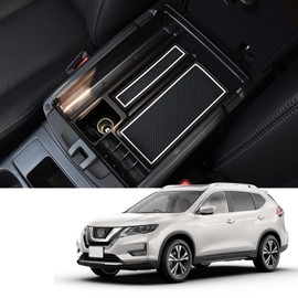 Coleya Nissan X-ray T32/NT32/HT32/HNT32 Model 3rd Generation 2013-2021 Console Storage Box Center Storage Box with Rubber Mat Non-slip Accessory Easy Installation Car Accessories