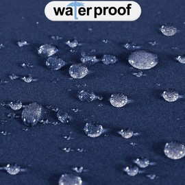 OutdoorLines Waterproof Outdoor Curtains for Patio - Windproof Tab Top Gazebo Curtain Panels - Privacy Sun Blocking Outside Curtain Set for Porch, Pergola and Cabana 110 x 96 inch, Navy Blue, 2 Panels