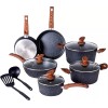 Kitchen Academy 12 Piece Induction Pots & Pans Set Granite