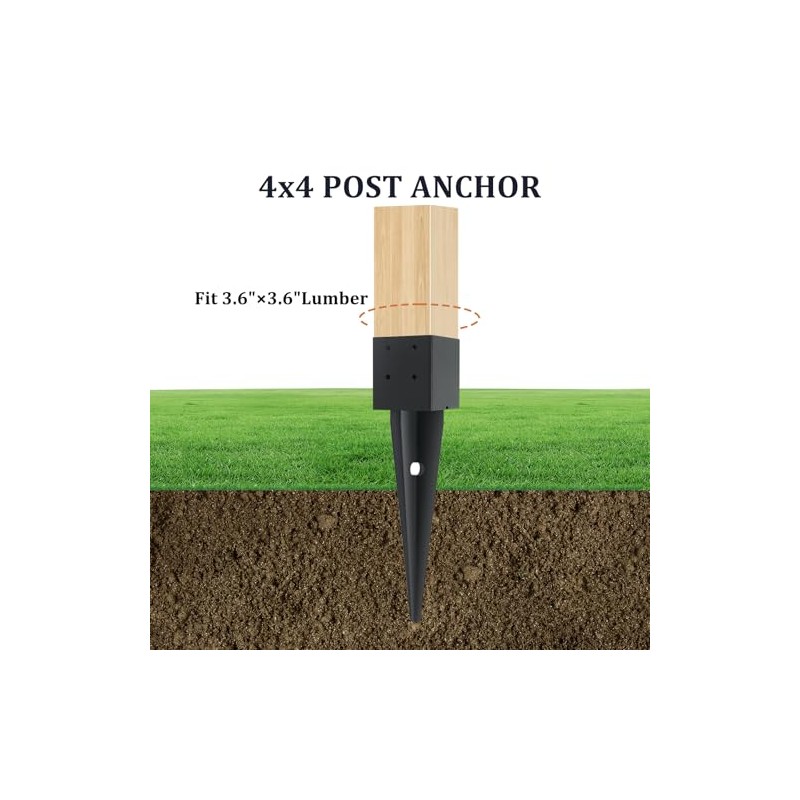 1 Pcs 4x4 Fence Post Anchor Ground Spike 16"(Inner Size