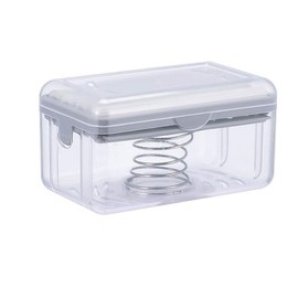 2Pack Laundry Brush Soap Dispenser Foaming Case, Multipurpose Soap Box, Portable Soap Dish with Lid (Grey, One Size)