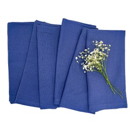 CHARDIN HOME 100% Cotton Slub Napkins - Navy, 45x45 cm (18x18 in), Set of 6 Textured Everyday Reusable Cloth Napkins, Also Perfect for Holidays, Dinner Parties, Birthdays, Weddings, Hotels