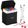 Kebuye Alcohol Marker 48 Colours, Alcohol Marker Pens Set, Twin