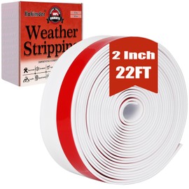 Hokimder Weather Stripping, 2 Inch x 22 FT Weather Stripping Door Seal, Door Draft Stopper, Silicone Seal Strip for Door Under Bottom, Glass Shower Door, Sliding Door and Window (White）