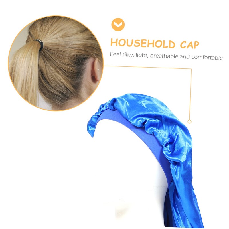 Healeved Three Piece Turban Hat Set Long Hair Sleeping Bonnet