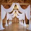 Htper 6 Panels 5x20ft White Ceiling Drapes for Wedding Parties,