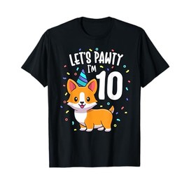 10 Years Old Corgi Dog Lover 10th Birthday Party Outfit Kid T-Shirt