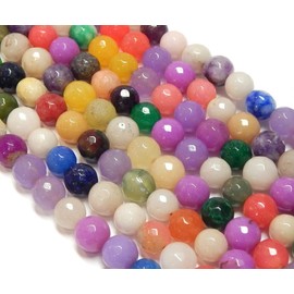 Mix Colours Strand Agate Stone, Gemstone Beads, 12 mm, 30 Pieces, Craft Set, Semi-Precious Stone, Facet Round, Jewellery Beads, Jewellery Making