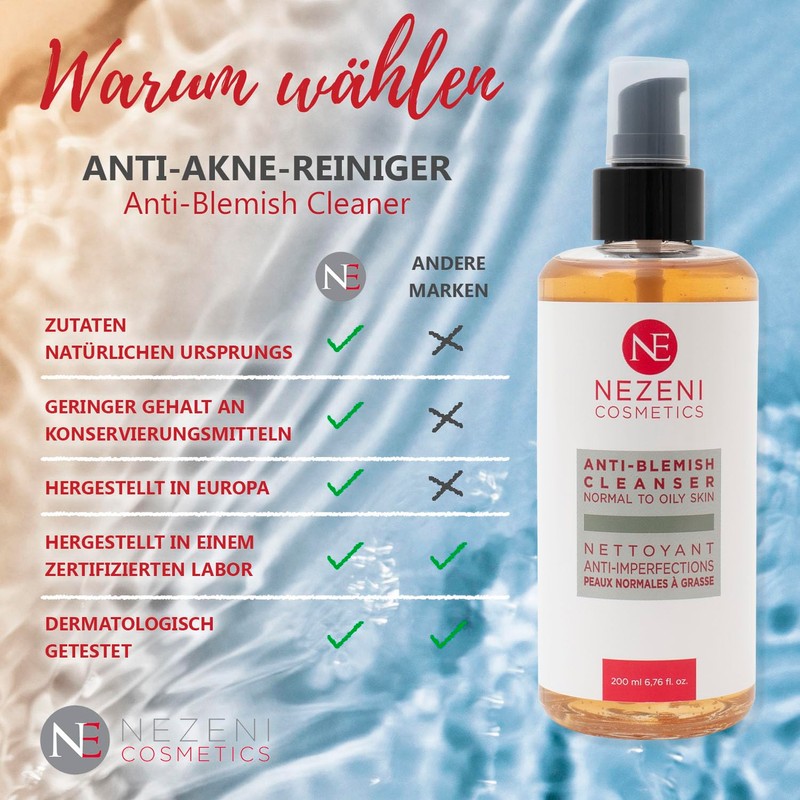 Nezeni Acne Facial Cleanser with Ac. Shikimic - 200ml -