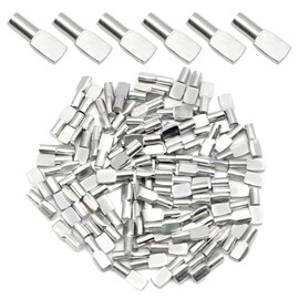 Hocansen 100 Pcs Shelf Pegs 5x18mm Shelf Pins Metal Shelf Support Pegs Cabinet Shelf Pegs for Shelves Furniture Bookshelf (PP/5x18mm)