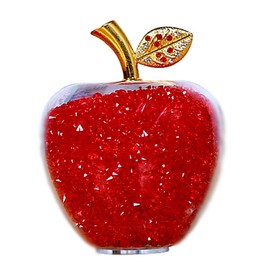 TradeWind Feng Shui Good Luck Apple, Good Fortune, Interior Decor, Crystal, Figurine, Suncatcher, Gift, Red