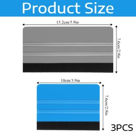 QfwdfcTrenz 3 Pcs Vinyl Squeegee Set Felt Squeegee Car Tint & Window Film Installation Kit for Privacy Film Wallpaper (5.9x6.9 Inch, 2.9x3.9 Inch)