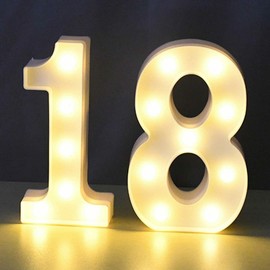xtsfx 16th 18th 21st Bright LED Sign Ideal for Birthday Party Stand up, Wall Hang, Garden Indoor Marquee lamp Lighting Decoration Centre Piece Focal Point 16 18 21 (18)