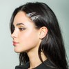 12 pinzas de mariposa para el cabello plateadas con diamantes