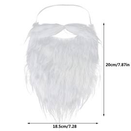 SUMERSHA 12 Pieces Fake Beards White Christmas Santa Beard Mustaches Costume Cosplay Party Supplies Funny Props