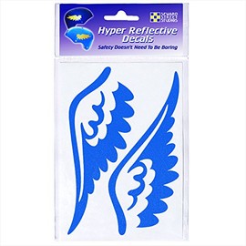 Reflective Decals Tattoo Wings Set – Angel Wings Safety Sticker Kit – Wing Reflector Stickers - Seward Street Studios (Light Blue)