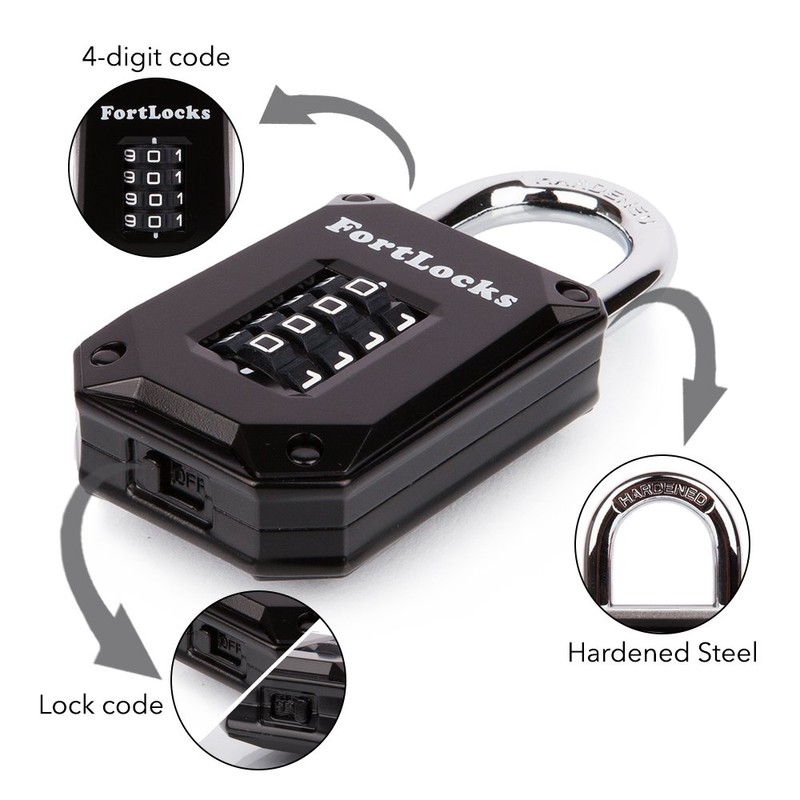 2 Pack Fortlocks Gym Locker Lock - 4 Digit, Heavy