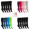 Footstar Children's Cotton Knee Socks (5 Pairs) with Contrasting Heel
