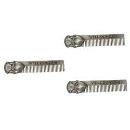 TOVINANNA 3pcs Stainless Steel Fine Tooth Hair Comb for Men Dandruff Removal and Grooming Tool Sleek Design Metal Comb for Beard and Scalp Care