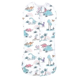 Hudson Baby Infant Girl Sleep Pod, Pink Dinosaur Adventures, 0-2 Months