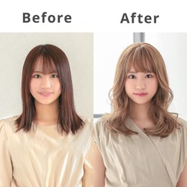 AQUADOLL SBG332SBG Wig, Medium, Full Wig, Fluffy Curl, See-Through Bangs, One Size Fits Most, Sakura Beige