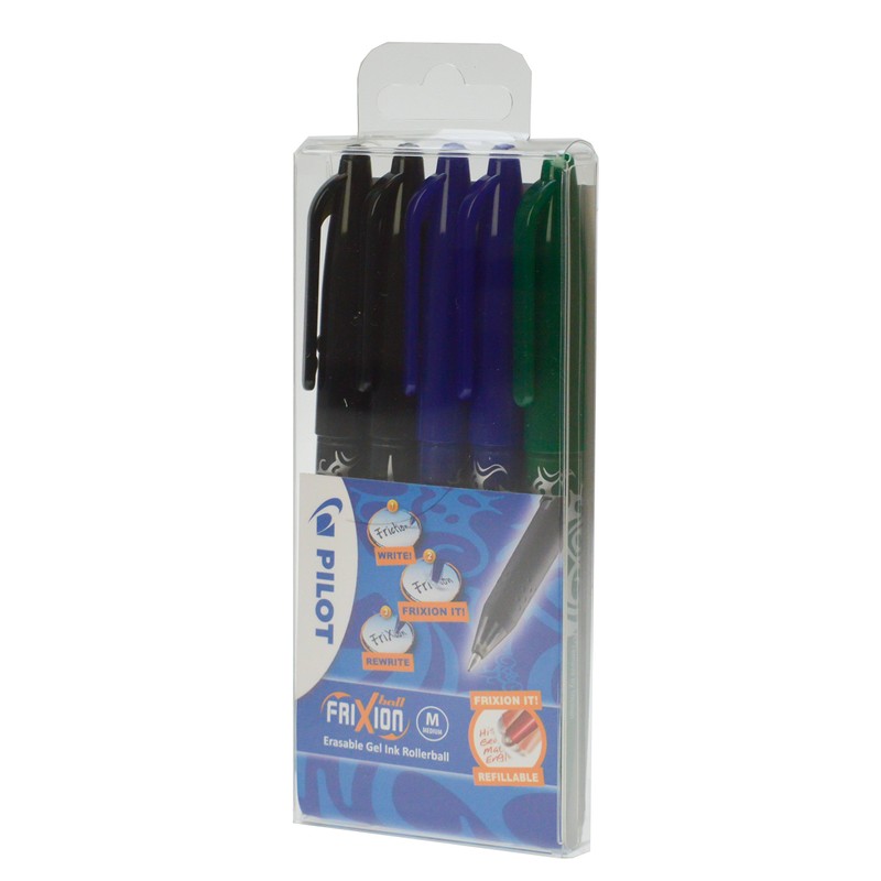 Pilot Frixion Ball 0.7mm Erasable Rollerball Pen Set (2 Black/