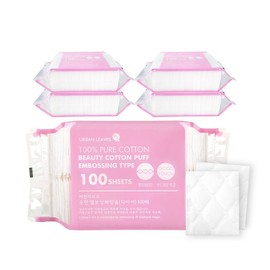 Urban Leaves Embossed Cotton Pads, 100 sheets, 5 pcs / 어반리브즈 엠보싱 화장솜, 100매입, 5개