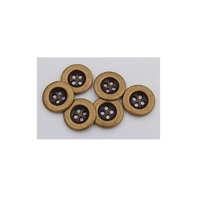 Simple Brass Antique Bronze 4 Hole Basic Buttons Metal Buttons