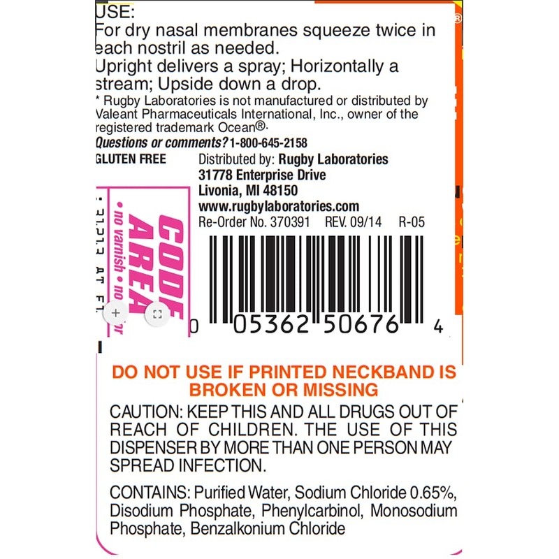 Rugby Saline Nasal Moisturizing Spray 1.5 Oz (Pack of 3)