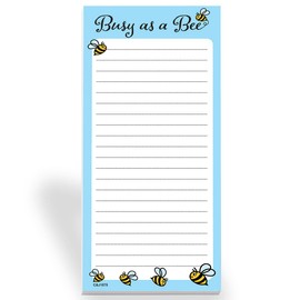 Close to the Bone Notepad - Planner Pad - Grocery List Pad - Meal Planning Pad - Daily To do List Pad - Shopping List Pad Size (210 x 99mm) 52 Pages - Busy as a Bee #1575,Yellow Black Blue