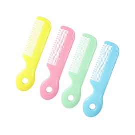 Beavorty Infant Hair Comb Baby Hair Brush Soft Round Tips Newborn Comb Baby Gentle Scalp Massage Travel Size Set of 4