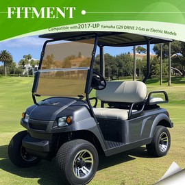 HECASA Tinted Folding Windscreen Compatible with 2017-UP Yamaha G29 DRIVE 2 Gas or Electric Models Polycarbonate Golf Cart Windshield