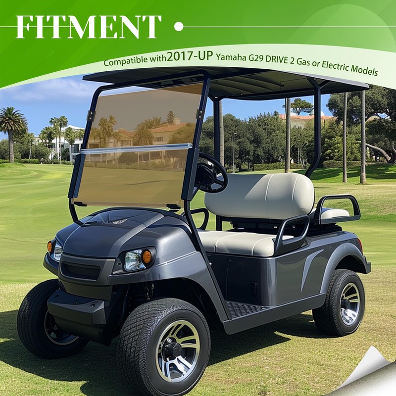 HECASA Tinted Folding Windscreen Compatible with 2017-UP Yamaha G29 DRIVE