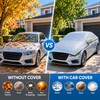 Quilted Car Snow Cover for Outdoor Parking – Silver Protective